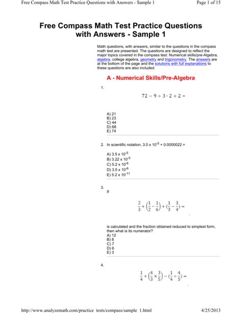 how hard is the math compass test|Compass Math Test with Solutions and Explanations.